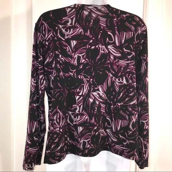 Chico’s Stretchy Purple Print Top, Size M - Picture 6 of 8